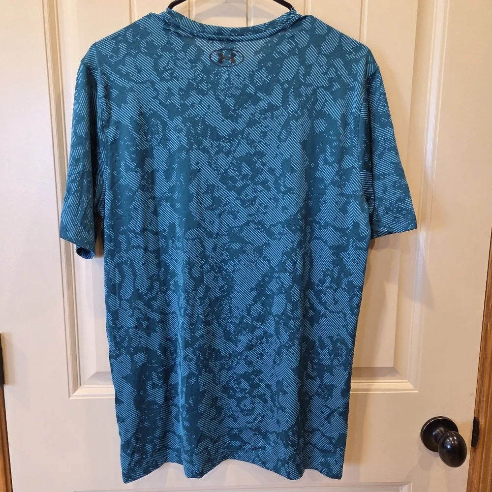 Under Armour Men's Teal Camo Tech T-Shirt, Men's Size Small New Lightweight - Picture 6 of 8